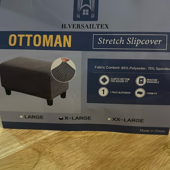 H. Versailtex Ottoman Stretch Slipcover XLarge - Picture 1 of 2